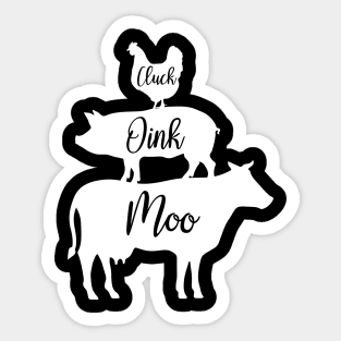 Cow Pig Chicken Farmer Sticker